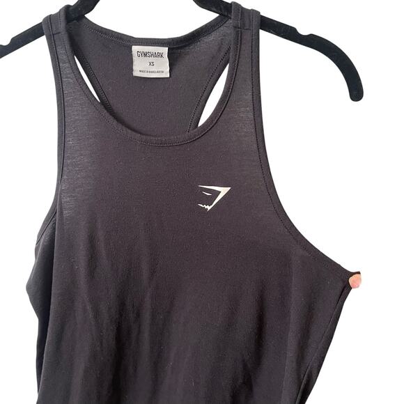 Gymshark Mens XS Racerback Tank Top Black Solid Thin Basic Tee Activewear - Picture 6 of 7